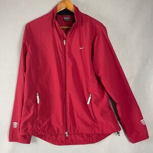 Nike Kids Red Full Zip Lightweight Jacket Win Activewear Windbreaker Large 12 14